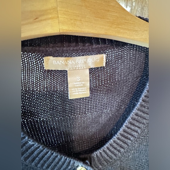 Banana Republic Cardigan Navy with Gold Buttons size Small - Picture 2 of 5